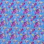 Tela Popelín Flamenca Liberty Rosas Turquesa - Ribes y Casals
