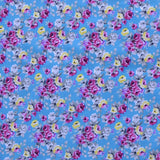Tela Popelín Flamenca Liberty Rosas Turquesa - Ribes y Casals