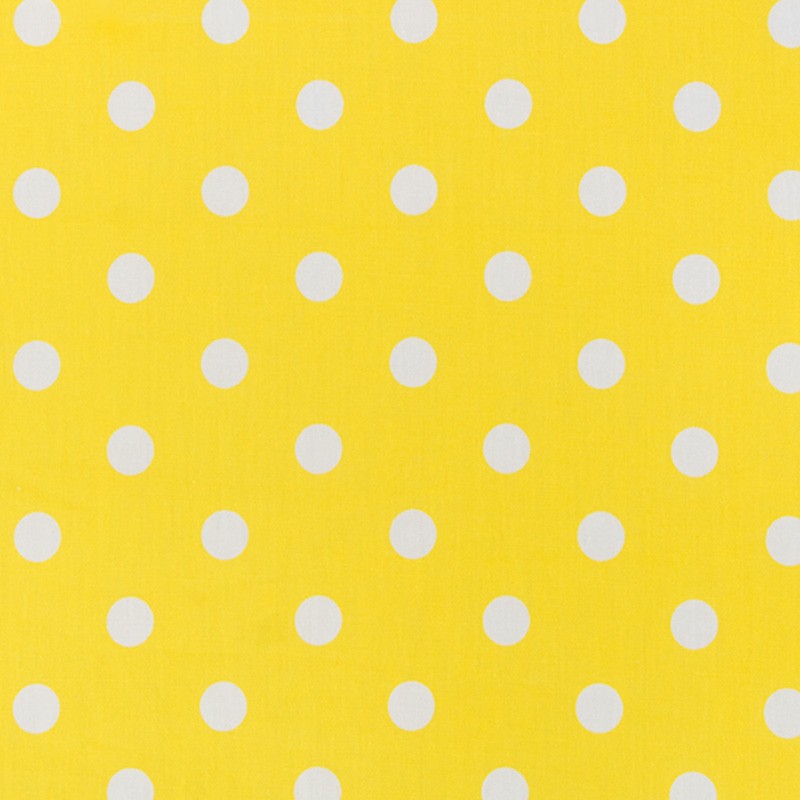 Tela Popelín Flamenca Lunar Fondo Amarillo - Ribes y Casals