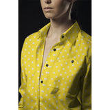 Tela Popelín Flamenca Lunar Fondo Amarillo - Ribes y Casals