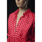 Tela Popelín Flamenca Lunar Fondo Rojo - Ribes y Casals