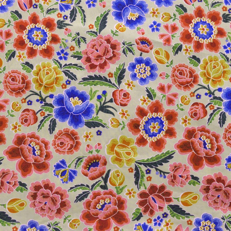 Tela Popelín Flamenca Manila Beige - Ribes y Casals