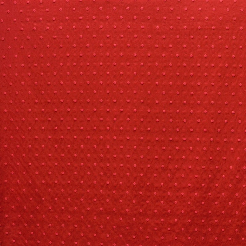 Tela Popelín Lunar Bordado Tono Sobre Tono Rojo - Ribes y Casals