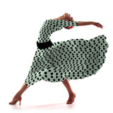 Tela Popelín Lunar Fondo Verde Agua 3,5 cm - Ribes y Casals