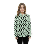 Tela Popelín Lunar Fondo Verde Agua 3,5 cm - Ribes y Casals