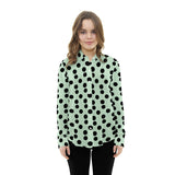 Tela Popelín Lunar Fondo Verde Agua 3,5 cm - Ribes y Casals