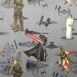 Tela Popelín Star Wars Gris - Ribes y Casals
