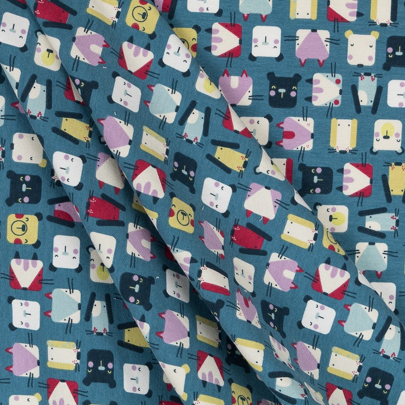 Tela Punto Felpa Animals Multicolor - Ribes y Casals
