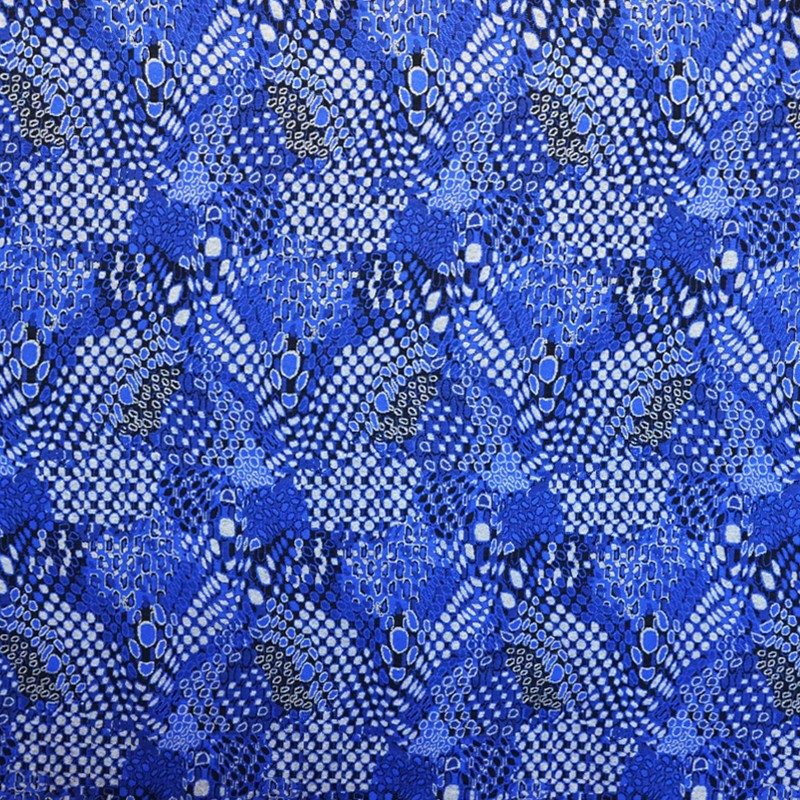 Tela Punto Jacquard Mosaico Azul - Ribes y Casals