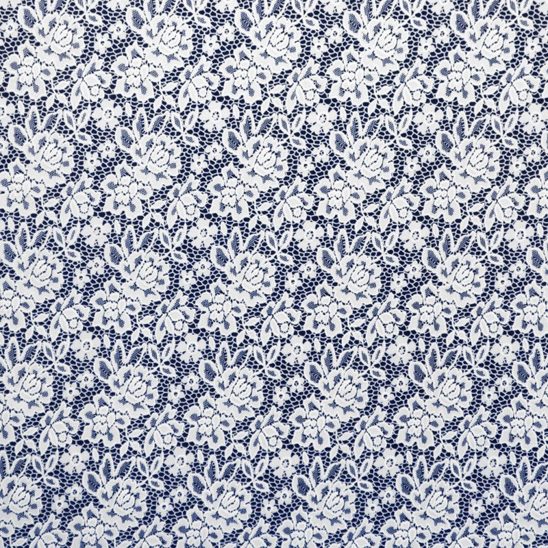 Tela Punto Lycra Floral Marino - Ribes y Casals