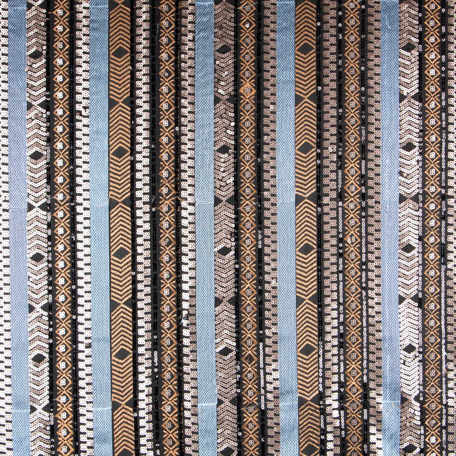 Tela Punto Lycra Lentejuela Étnica Cobre - Ribes y Casals