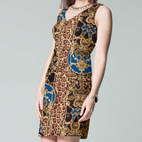 Tela Punto Otomán Leopardo Winter Azul - Ribes y Casals