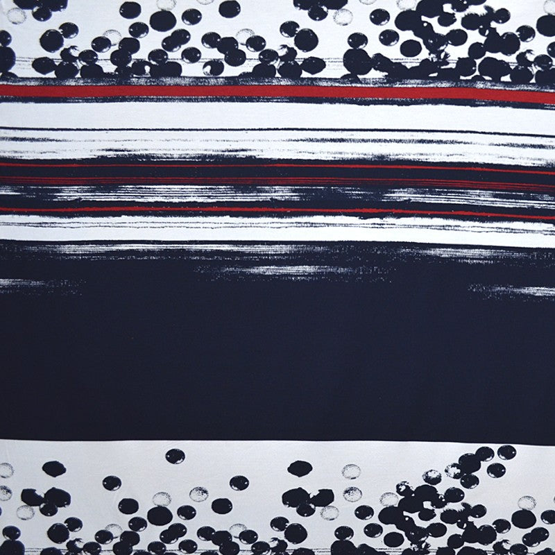 Tela Punto Viscosa Burbujas Azul Marino - Ribes y Casals