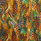 Tela Punto Viscosa Serpiente Naranja - Ribes y Casals