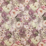 Tela Raso Mikado Bouquet Lila - Ribes y Casals