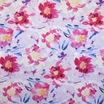 Tela Raso Mikado Floral Fucsia Malva - Ribes y Casals