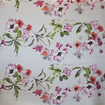 Tela Raso Mikado Floral Roja - Ribes y Casals