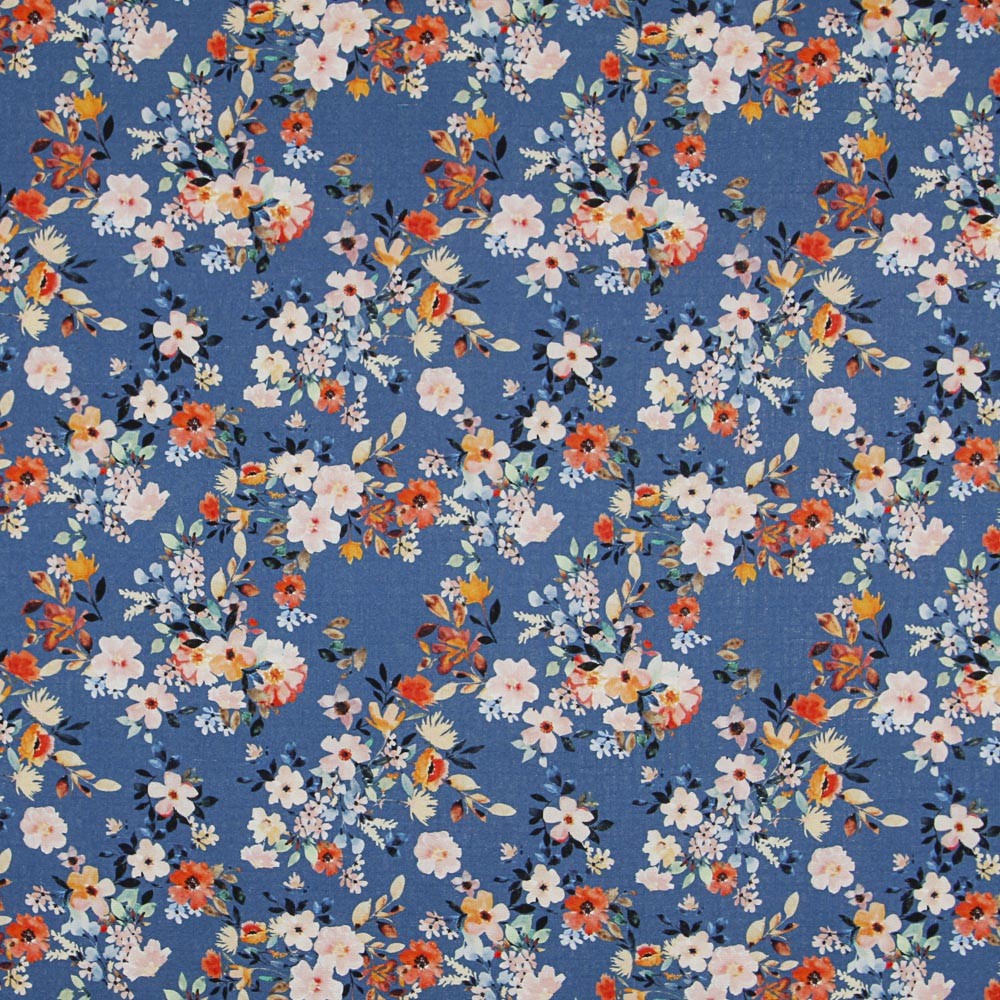Tela Rústica Floral Azul - Ribes y Casals