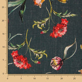 Tela Rústica Flores Verde Oscuro - Ribes y Casals