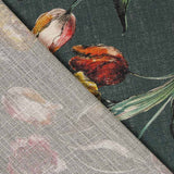 Tela Rústica Flores Verde Oscuro - Ribes y Casals