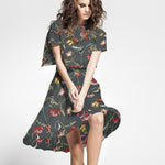 Tela Rústica Flores Verde Oscuro - Ribes y Casals