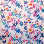 Tela Sarga Poliéster Flores Fondo Rosa - Ribes y Casals