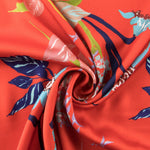 Tela Satén Floral Rojo - Ribes y Casals