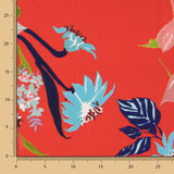 Tela Satén Floral Rojo - Ribes y Casals