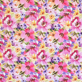 Tela Shantung Floreado Fucsia - Ribes y Casals