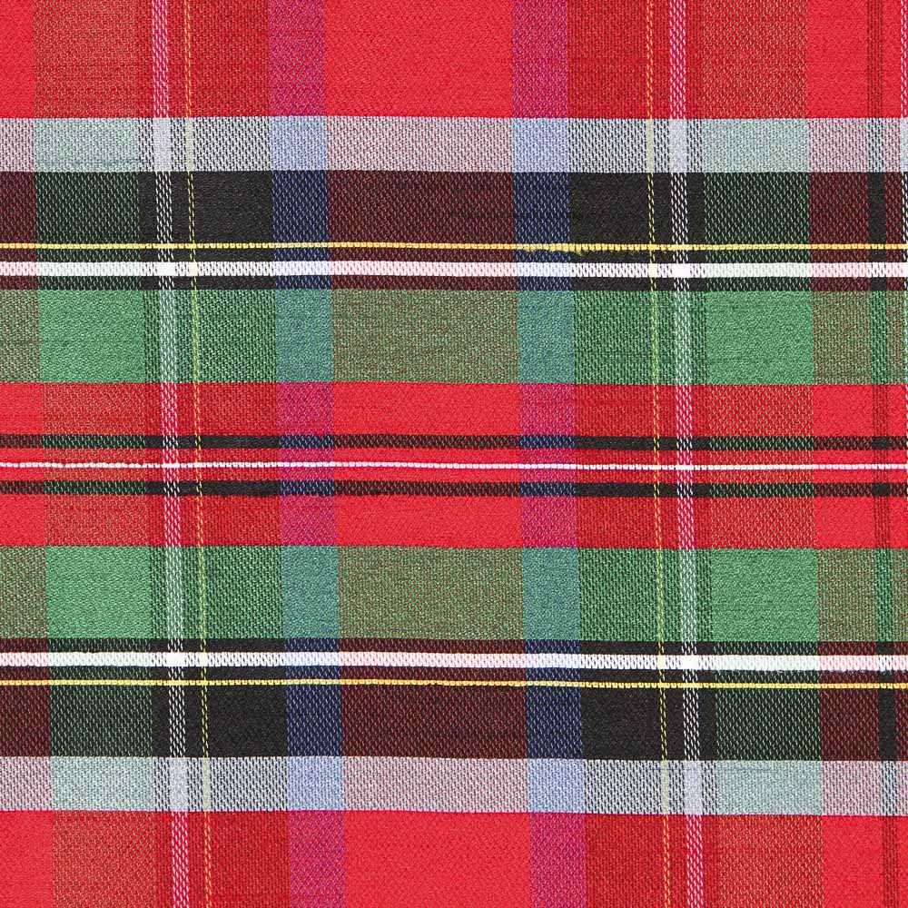 Shantung Poliéster Cuadro Rojo Azul - Ribes y Casals