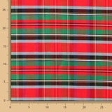 Shantung Poliéster Cuadro Rojo Azul - Ribes y Casals