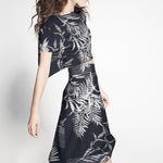 Tela Spandex Palmeras Azul Oscuro - Ribes y Casals