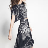 Tela Spandex Palmeras Azul Oscuro - Ribes y Casals