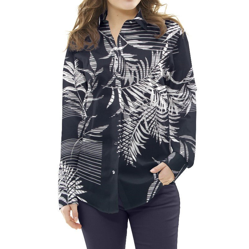 Tela Spandex Palmeras Azul Oscuro - Ribes y Casals