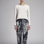 Tela Spandex Palmeras Azul Oscuro - Ribes y Casals