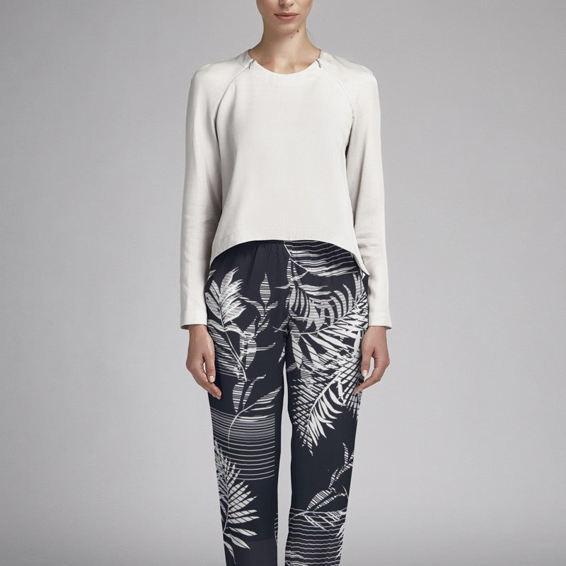 Tela Spandex Palmeras Azul Oscuro - Ribes y Casals