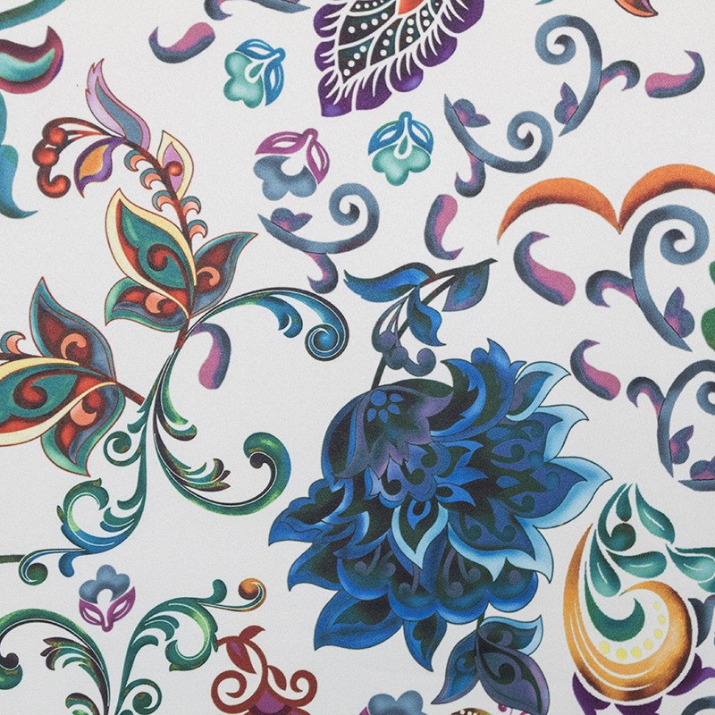 Tela Stretch Flor Oriental Azul - Ribes y Casals