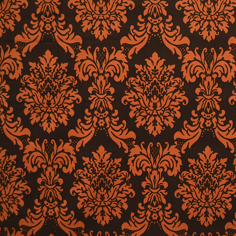 Tela Terciopelo Estampada Barroco Naranja - Ribes y Casals