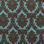 Tela Terciopelo Estampada Barroco Turquesa - Ribes y Casals