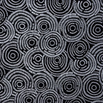 Tela Terciopelo Estampada Círculos Negro - Ribes y Casals