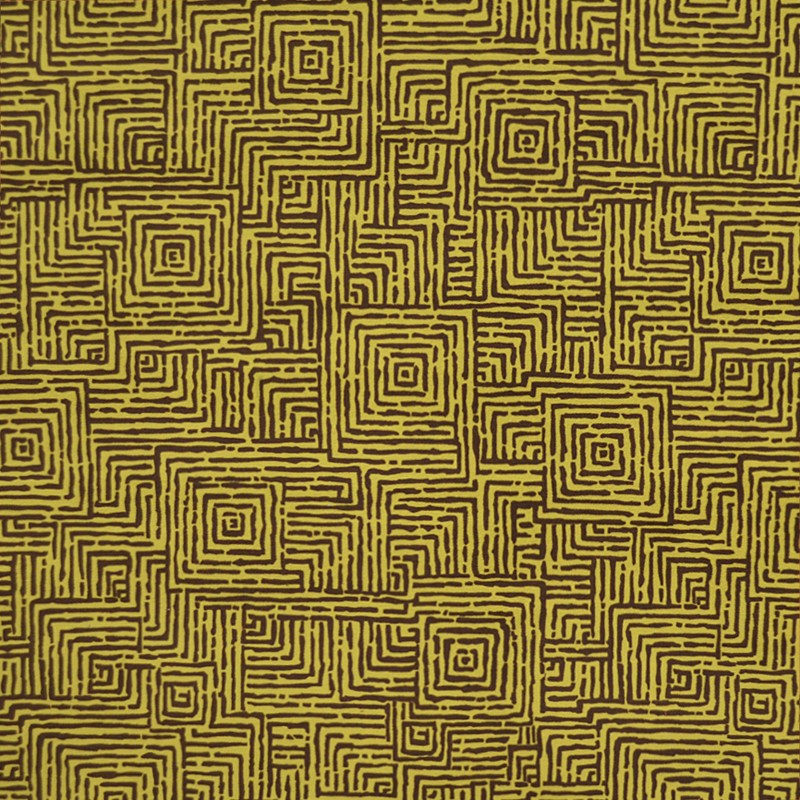 Tela Terciopelo Estampada Cuadros Amarillo - Ribes y Casals