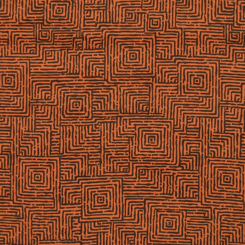 Tela Terciopelo Estampada Cuadros Naranja - Ribes y Casals