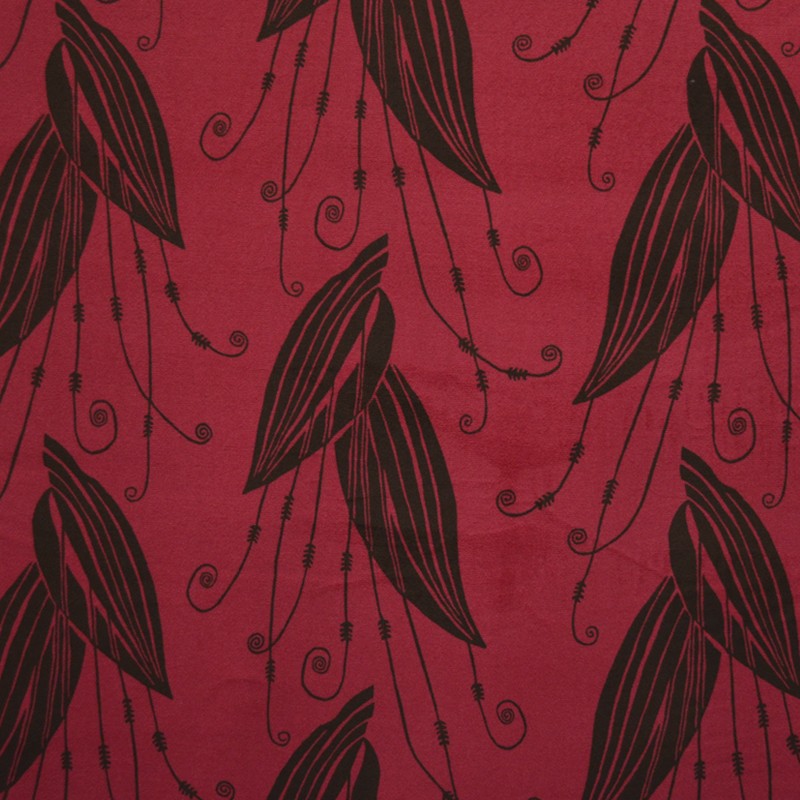 Tela Terciopelo Estampada Hoja Marrón - Ribes y Casals