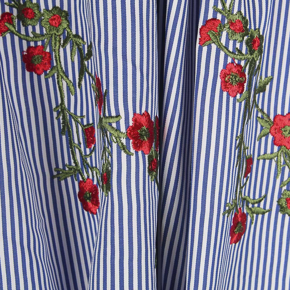 Tela Vichy Bordado Bouquet - Ribes y Casals