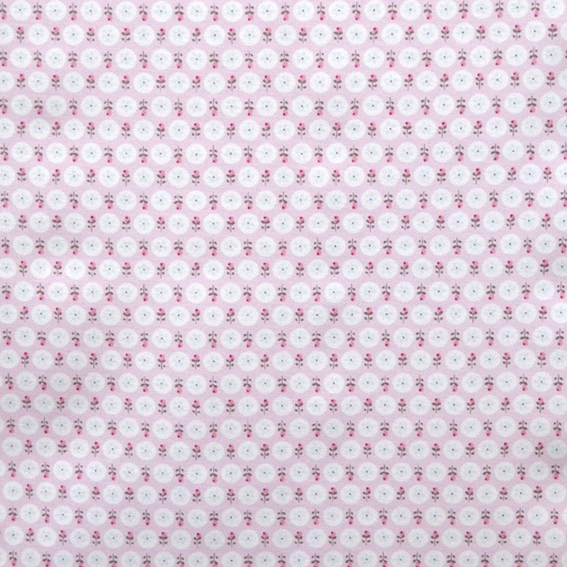 Tela Villela Algodón Fondo Rosa Bebé - Ribes y Casals