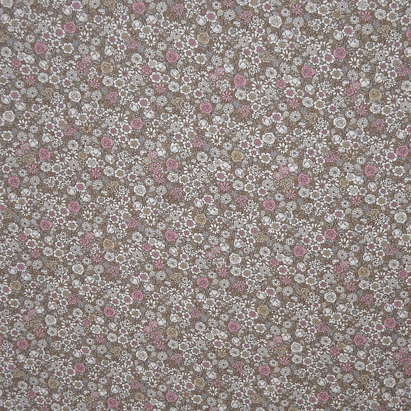 Tela Villela Estampada Flores Beige - Ribes y Casals