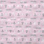 Tela Villela Estampada Gatitos Rosa Bebé - Ribes y Casals