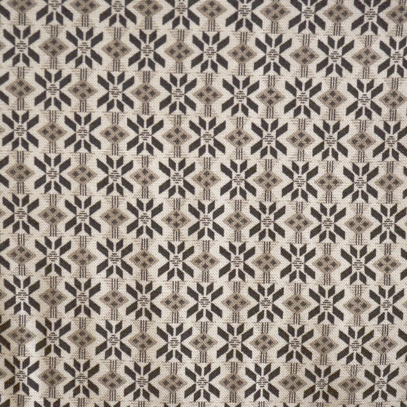 Tela Viscosa Estampada Flor Azteca Gris - Ribes y Casals
