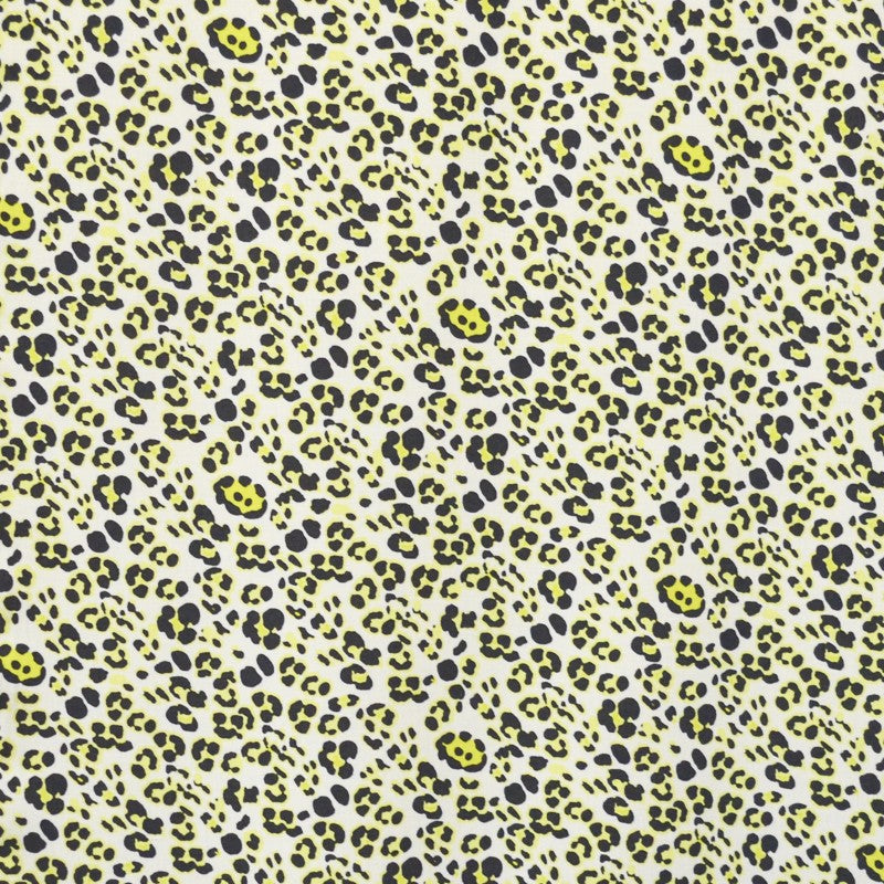 Tela Viscosa Estampada Leopardo Neon Amarillo - Ribes y Casals