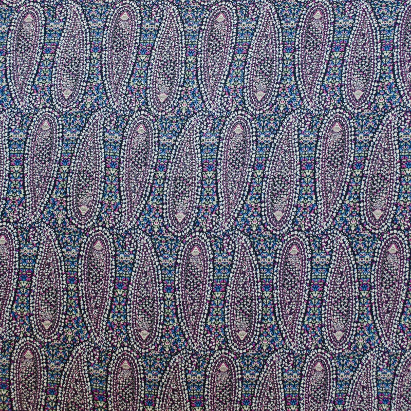 Tela Viscosa Mosaico Floral Marino - Ribes y Casals